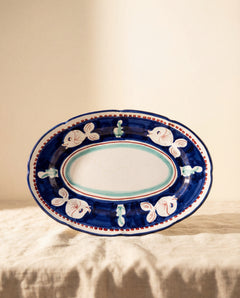 צלחת הגשה אובלית Pesce כחולה