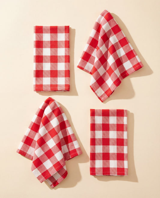 מפיות פיקניק משובצות אדום לבן | Mio