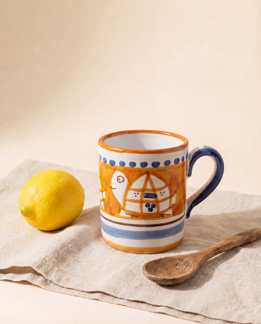 ספל Tartaruga כתום - orange mug geometric scale objects